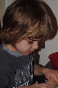 Boy preparing food at home