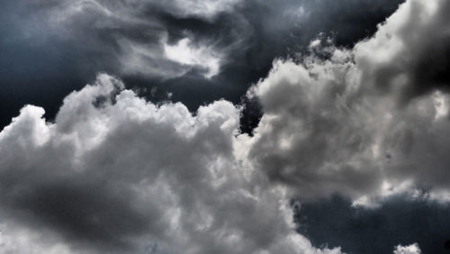 Low angle view of storm clouds in sky