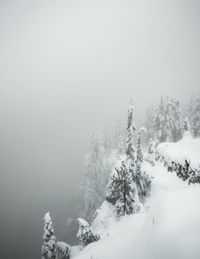 Scenic view of snow covered mountains against sky