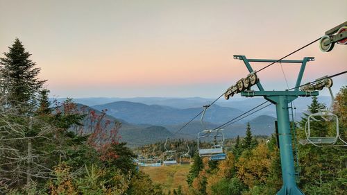Scenic view of mountains against sky during sunset