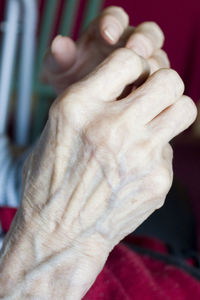 Close-up of woman hand with tattoo