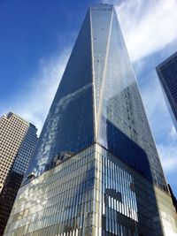 Low angle view of modern building against sky