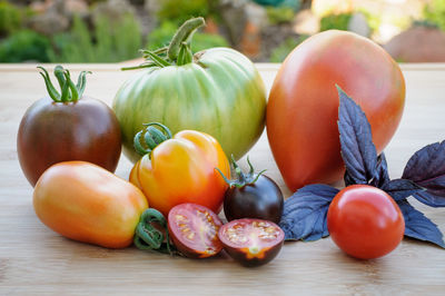 Close-up of fruits on table