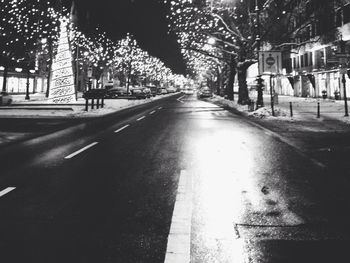 Empty road in city