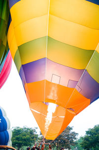 Low angle view of hot air balloon