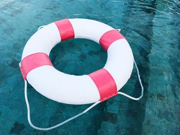 High angle view of ropes on swimming pool