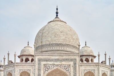 Low angle view of historic building against clear sky