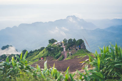 Scenic view of mountains against sky