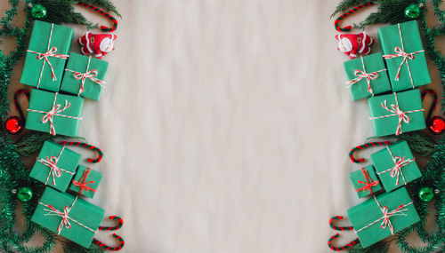 High angle view of christmas tree