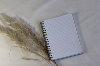 High angle view of pen on table