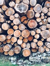 Full frame shot of logs
