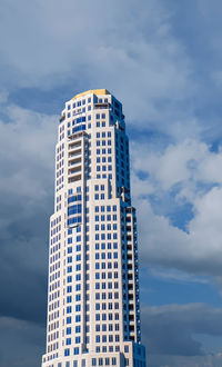 Low angle view of modern building against sky