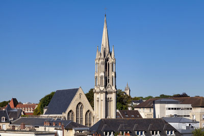 The chapel of mercy with behind the st. stephen's church of caen.