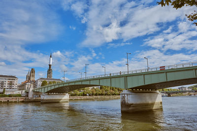 Bridge over river against sky