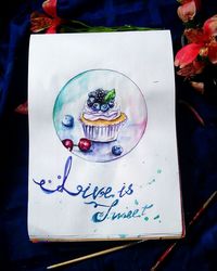 High angle view of cake served on table