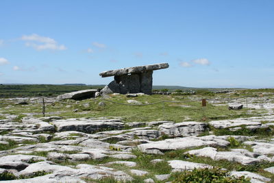 Poulnabrone dolmen against sky