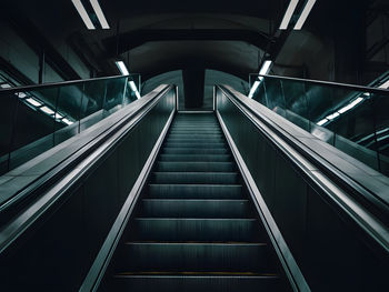 Low angle view of escalator