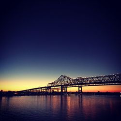 View of bridge over river against clear sky