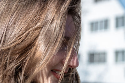 Close-up young woman outdoors