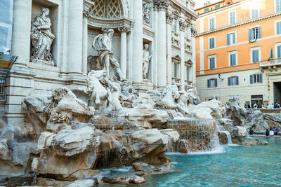 Fountain in front of building