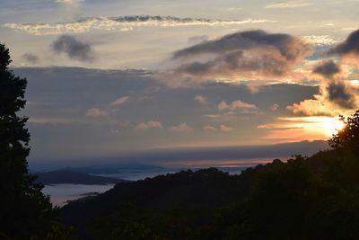 Scenic view of dramatic sky during sunset