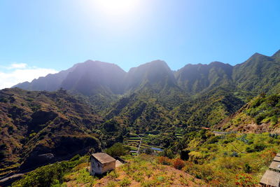 Scenic view of mountains against sky