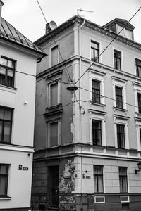 Low angle view of residential building against sky