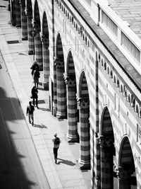 View of woman in city