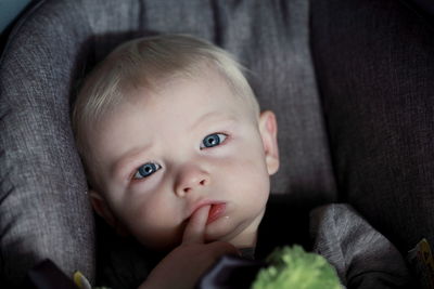 Close-up portrait of cute baby girl