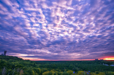 Scenic view of field against sky during sunset