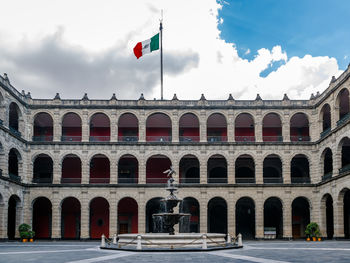 Low angle view of historic building against sky