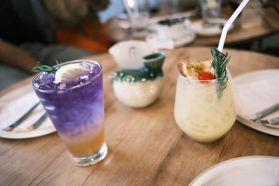 Close-up of drink in glass on table