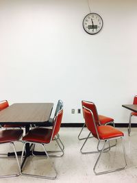 Chairs and tables on table