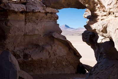 Rock formations against sky