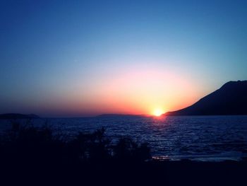 Scenic view of sea at sunset