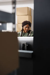 Woman using mobile phone