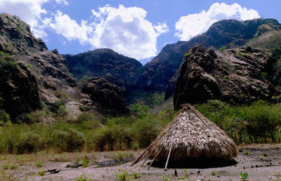 Scenic view of mountains against sky