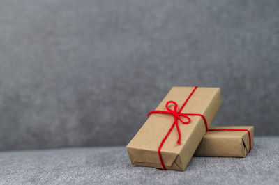 Close-up of christmas paper in box