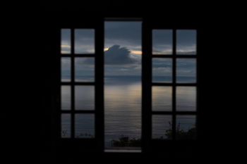 Sea seen through window