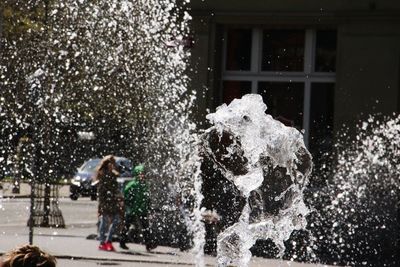 Reflection of woman in water