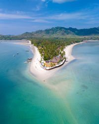 High angle view of beach against sky