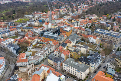 High angle shot of townscape