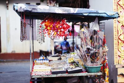 Various fruits for sale at market stall