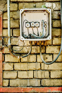 Damaged switch board old building