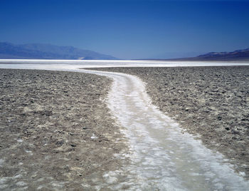 Scenic view of road against clear sky