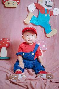 High angle view of stuffed toy at home