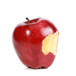 Close-up of apple against white background