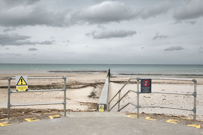 Scenic view of beach against sky