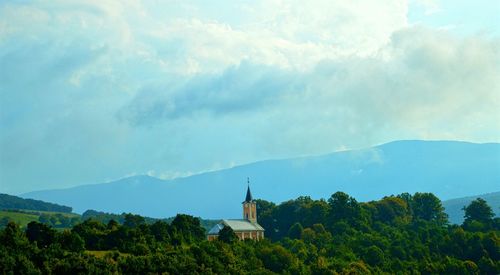 Scenic view of mountains against sky