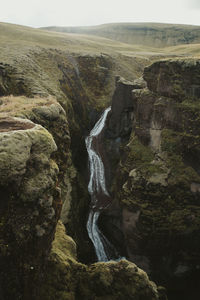 Scenic view of waterfall